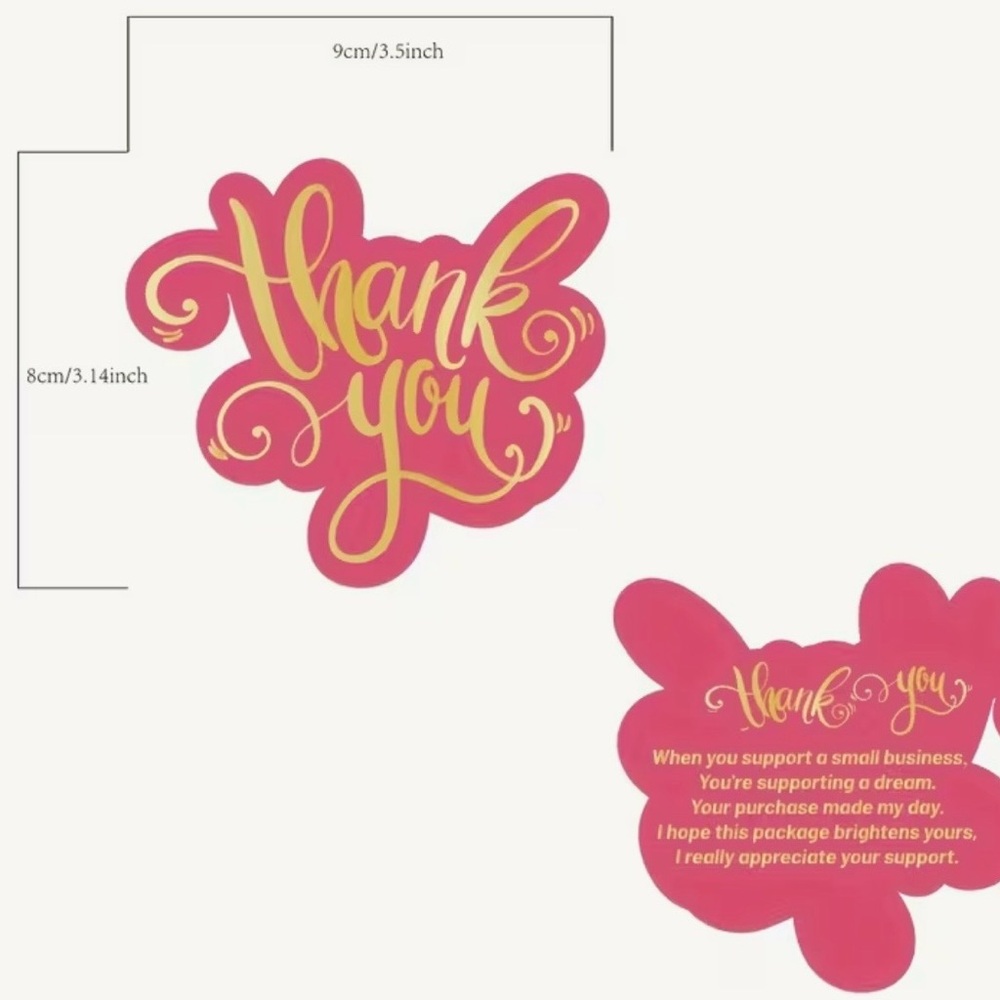 20 Resealable Bags & 20 Thank You Cards- Pink/Gold NWT - Picture 9 of 10